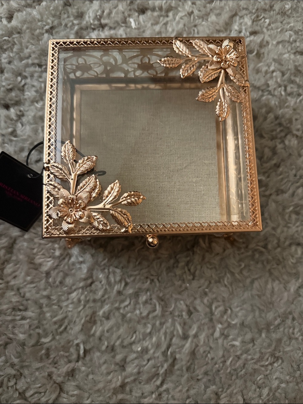 Christian Siriano Jewelry Box with Rose Gold Floral Accents
